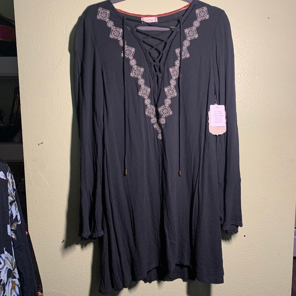 Atlard State Grey Dress with Lace Up Front